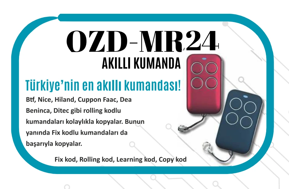 MR Akıllı Kodlanabilir Kumanda 2 Adet MR-24 433 MHZ remote Control (Otomatik Kapı Motoru,kepenk,panjur)