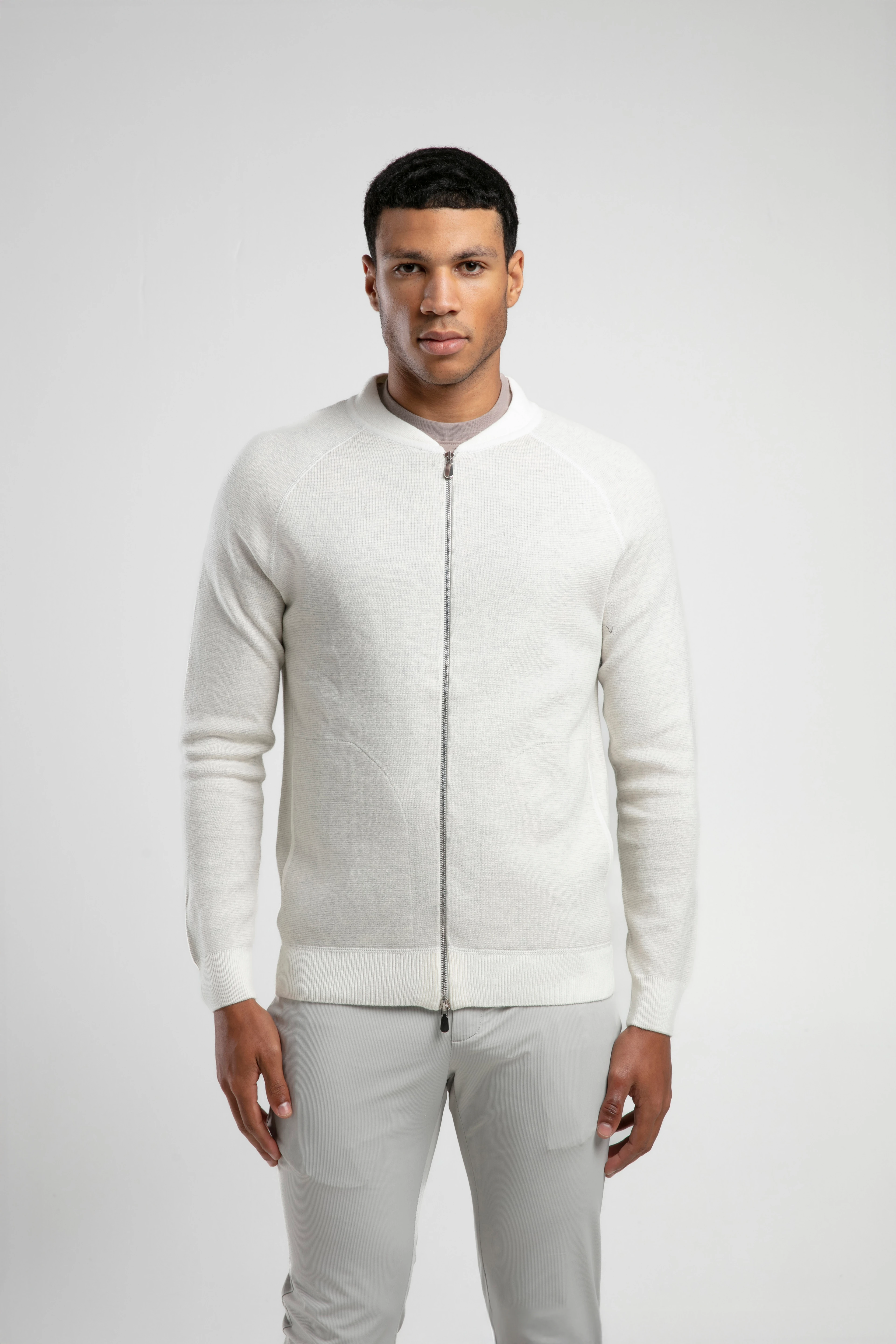 Fermuarlı Triko Bomber Hırka