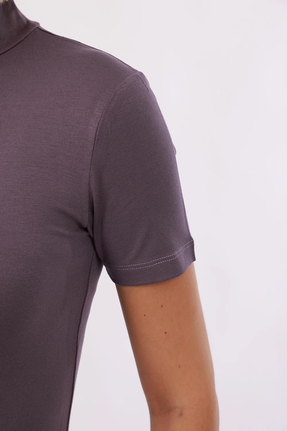 Kadın Kısa Kol Bluz - Mor