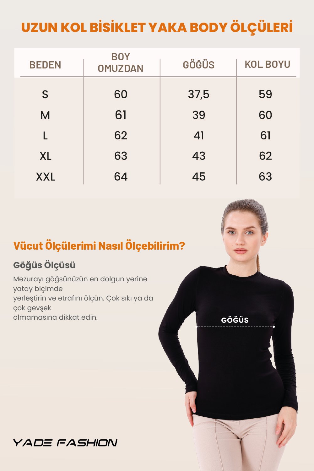 Kadın Uzun Kol Body - Bisiklet Yaka - Beyaz