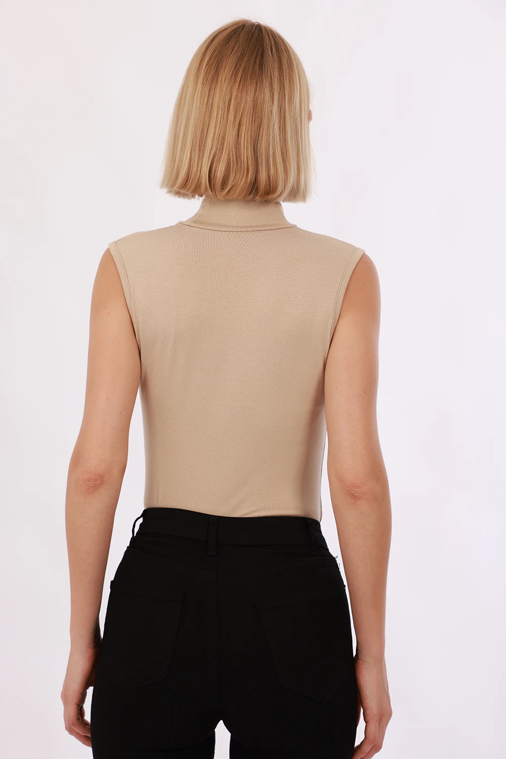 Kadın Kolsuz Bluz 3’lü Set - 3'lü Ekru