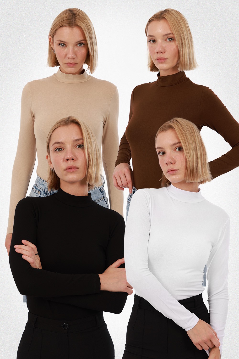 Siyah,Beyaz,Kahve,Ekru