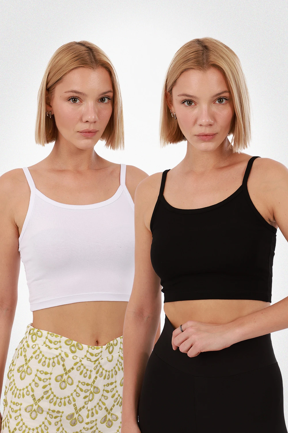 Kadın Askılı Crop 2'li Set