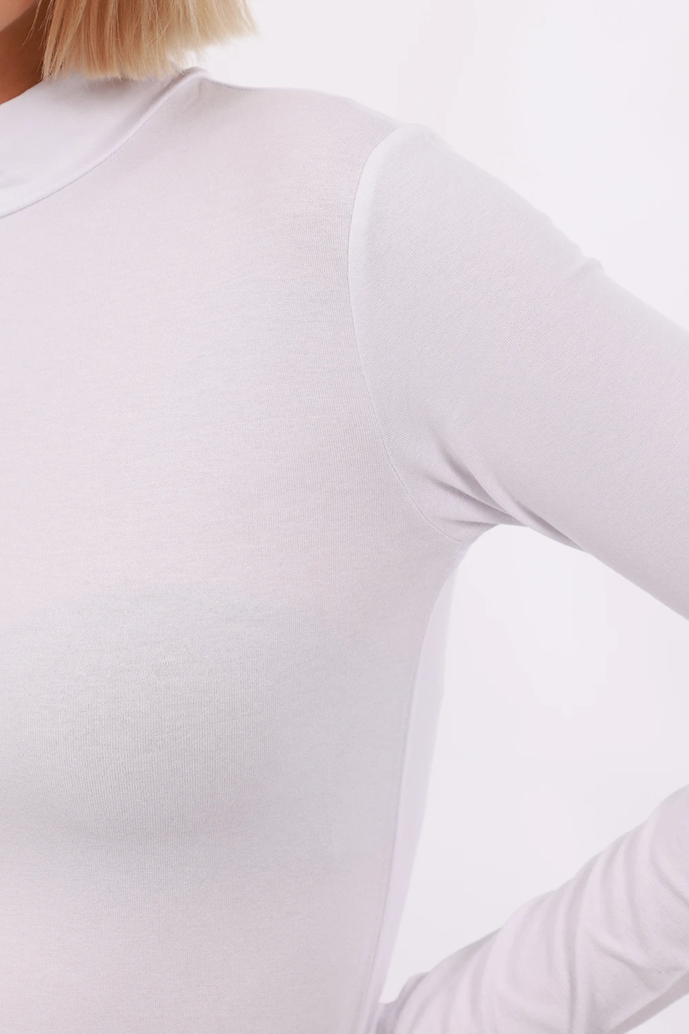 Kadın Uzun Kol Body - Beyaz