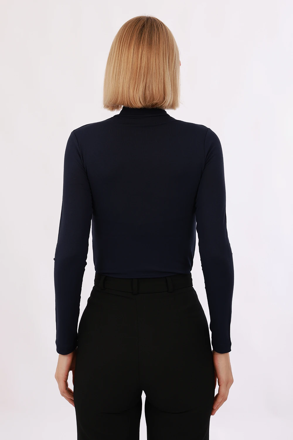 Kadın Uzun Kol Body - Lacivert