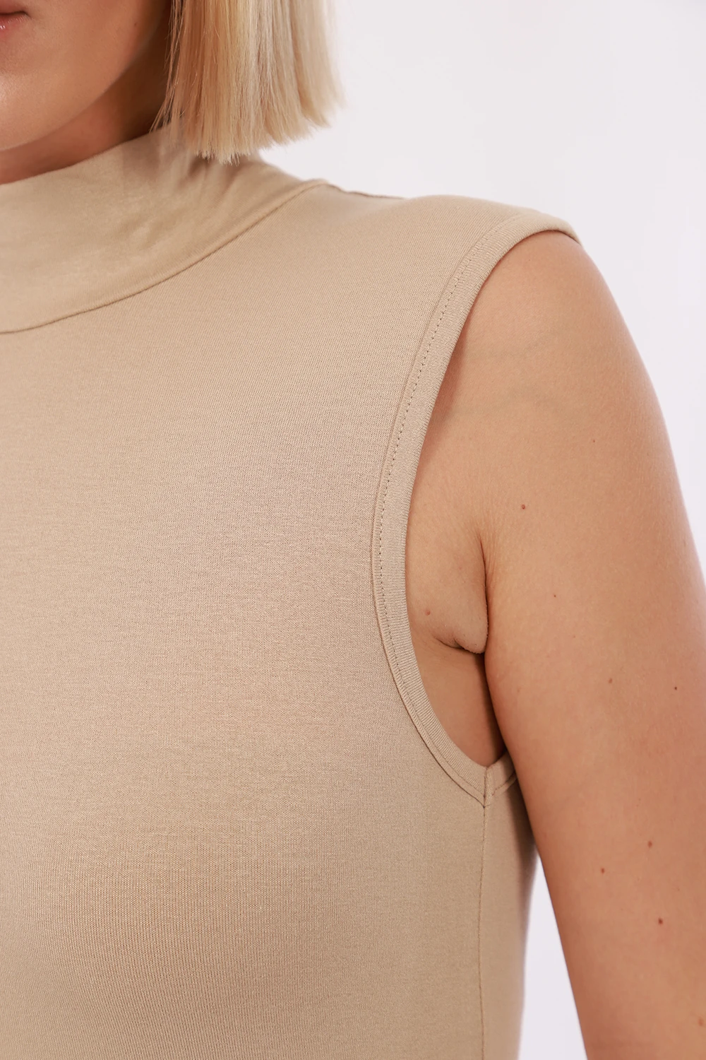 Kadın Kolsuz Bluz 3’lü Set - 3'lü Ekru