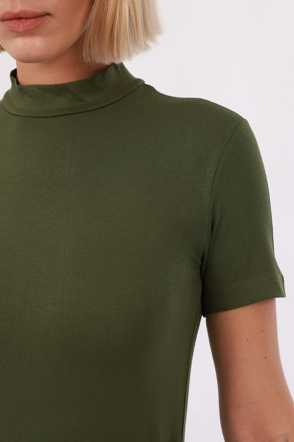 Kadın Kısa Kol Bluz - Haki