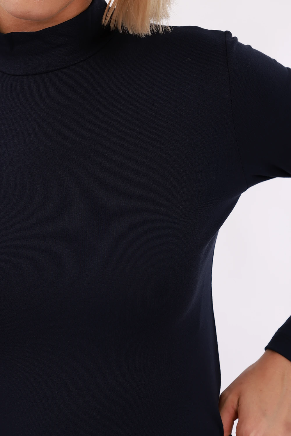 Kadın Uzun Kol Body - Lacivert