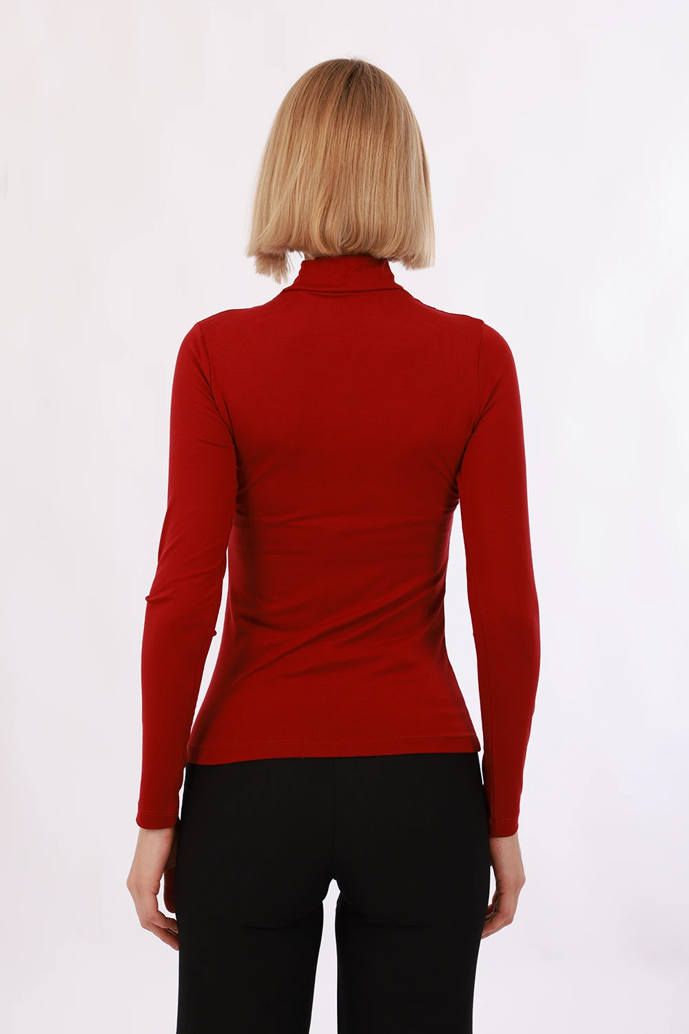 Kadın Uzun Kol Body - Bordo