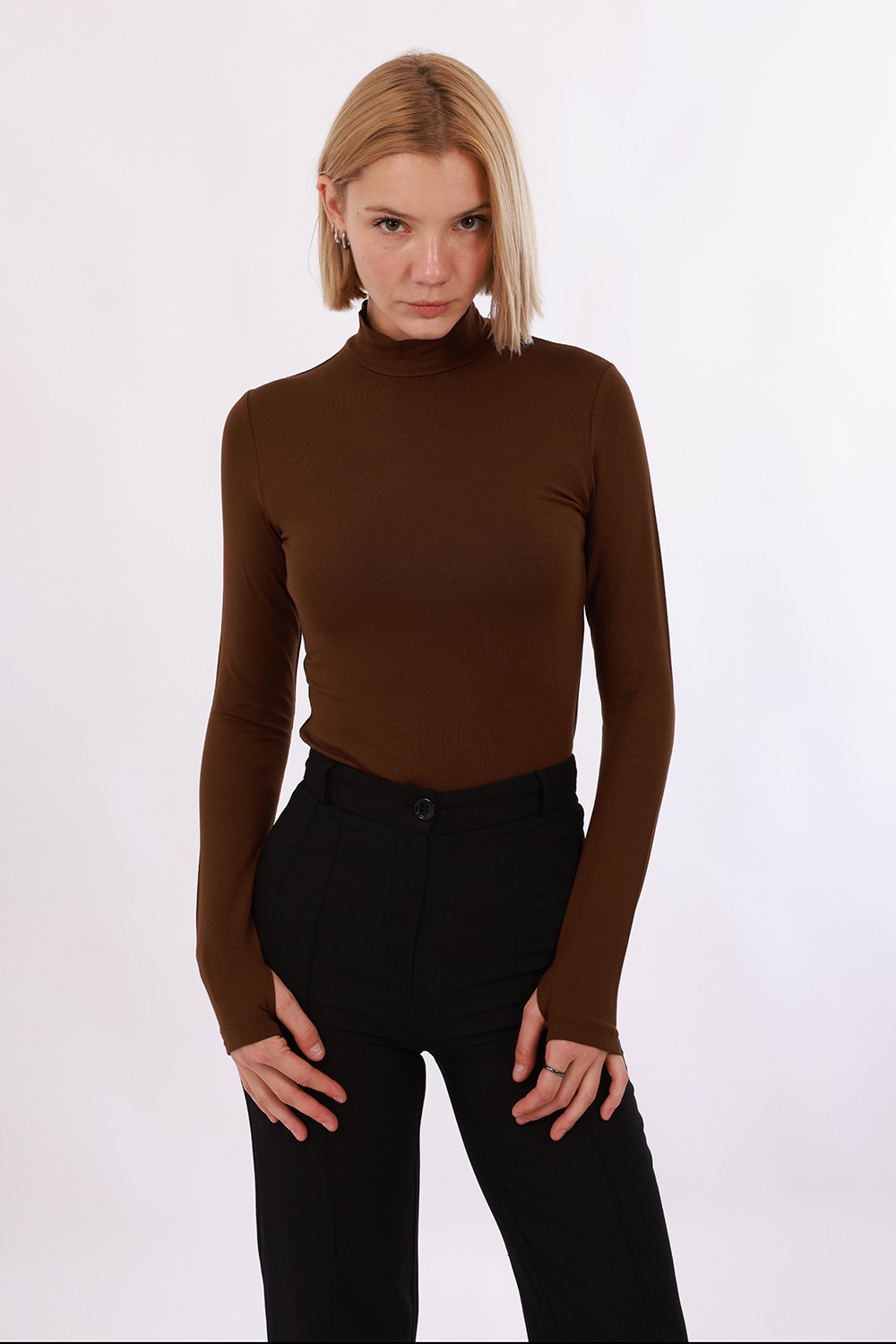 Kadın Parmak Detaylı Body 4’lü Set - Siyah,Beyaz,Kahverengi,Yeşil