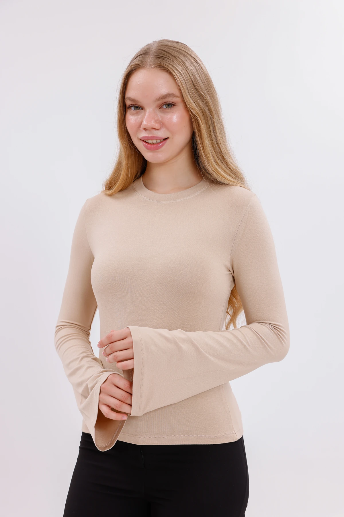 Kadın İspanyol Kol Body - Ekru