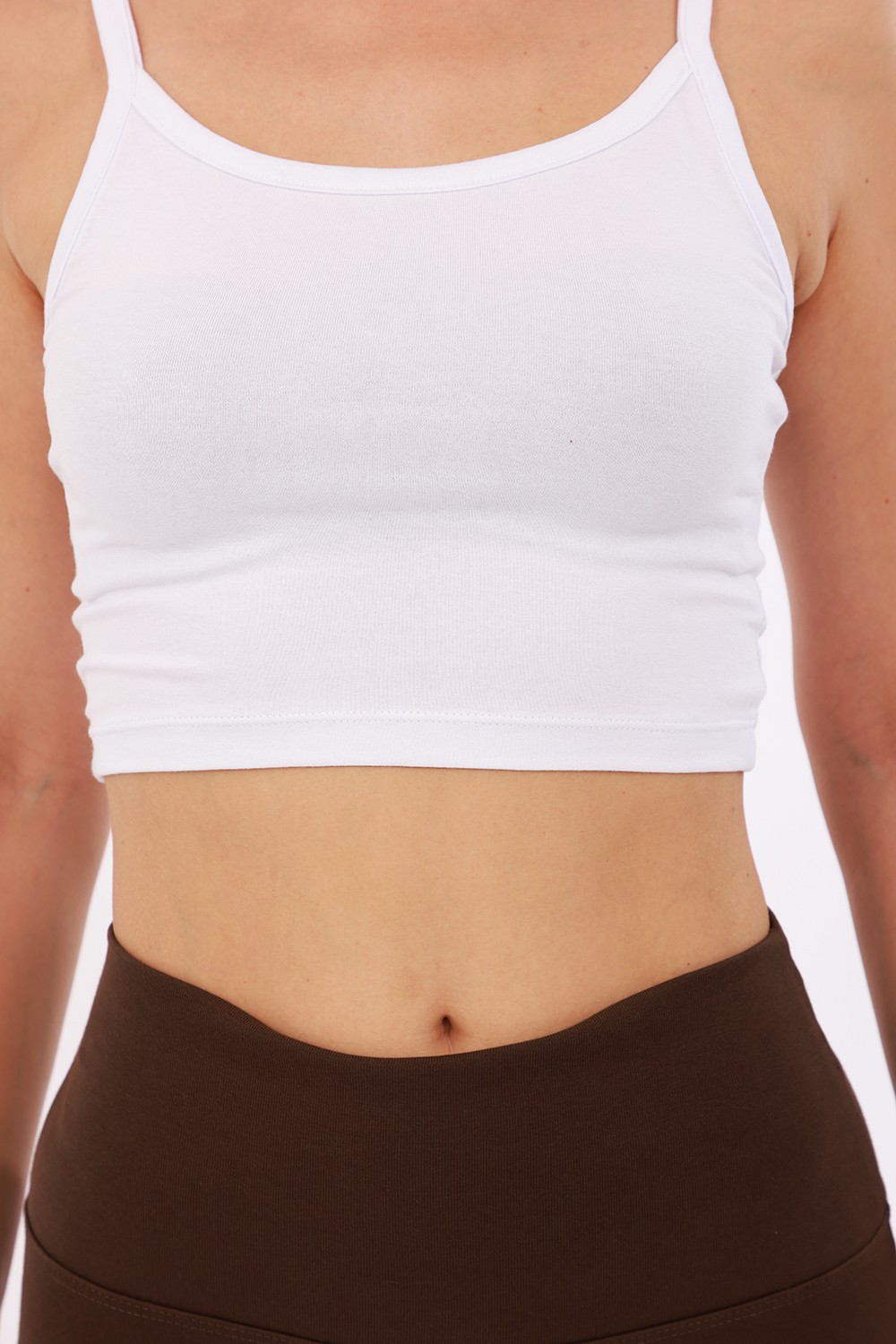 Kadın Askılı Crop - Beyaz