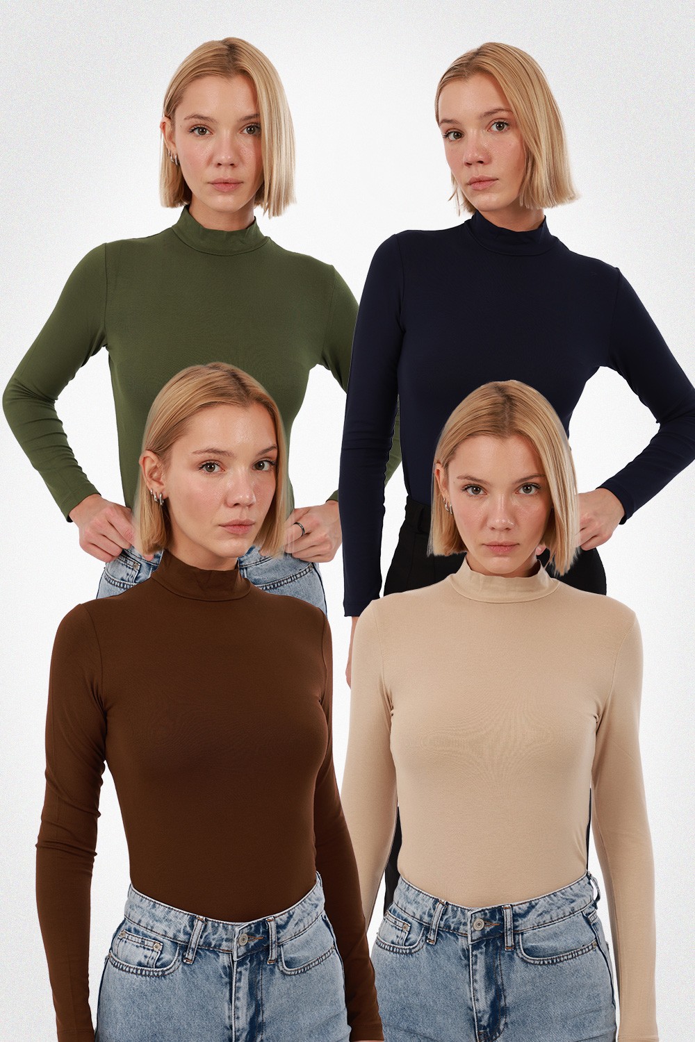 Kadın Uzun Kol Body 4’lü Set