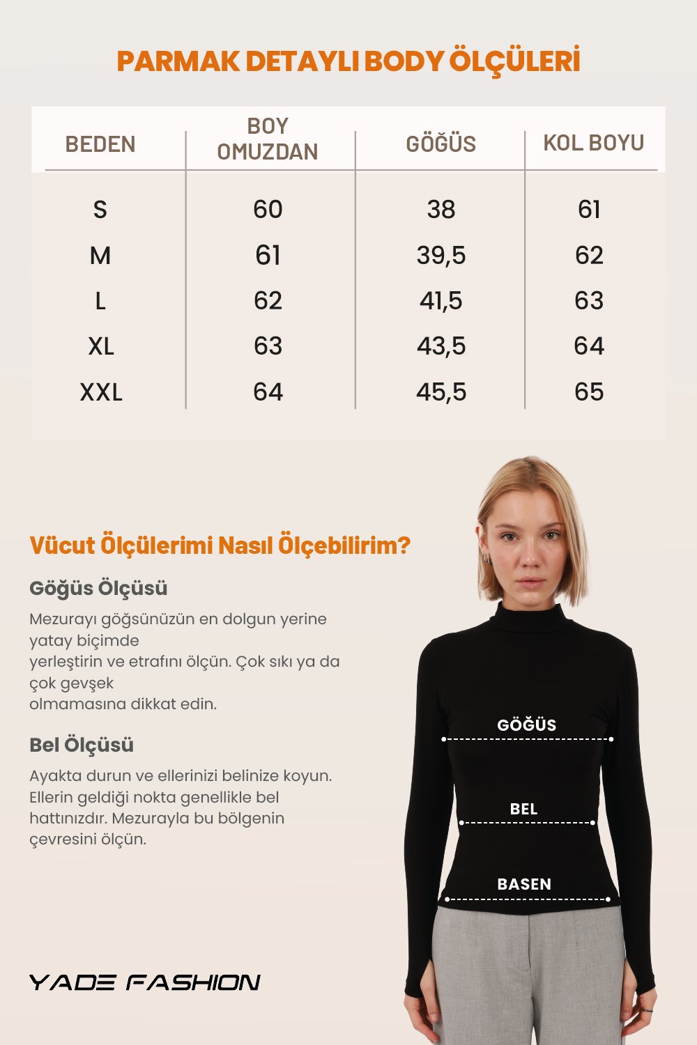 Kadın Parmak Detaylı Body