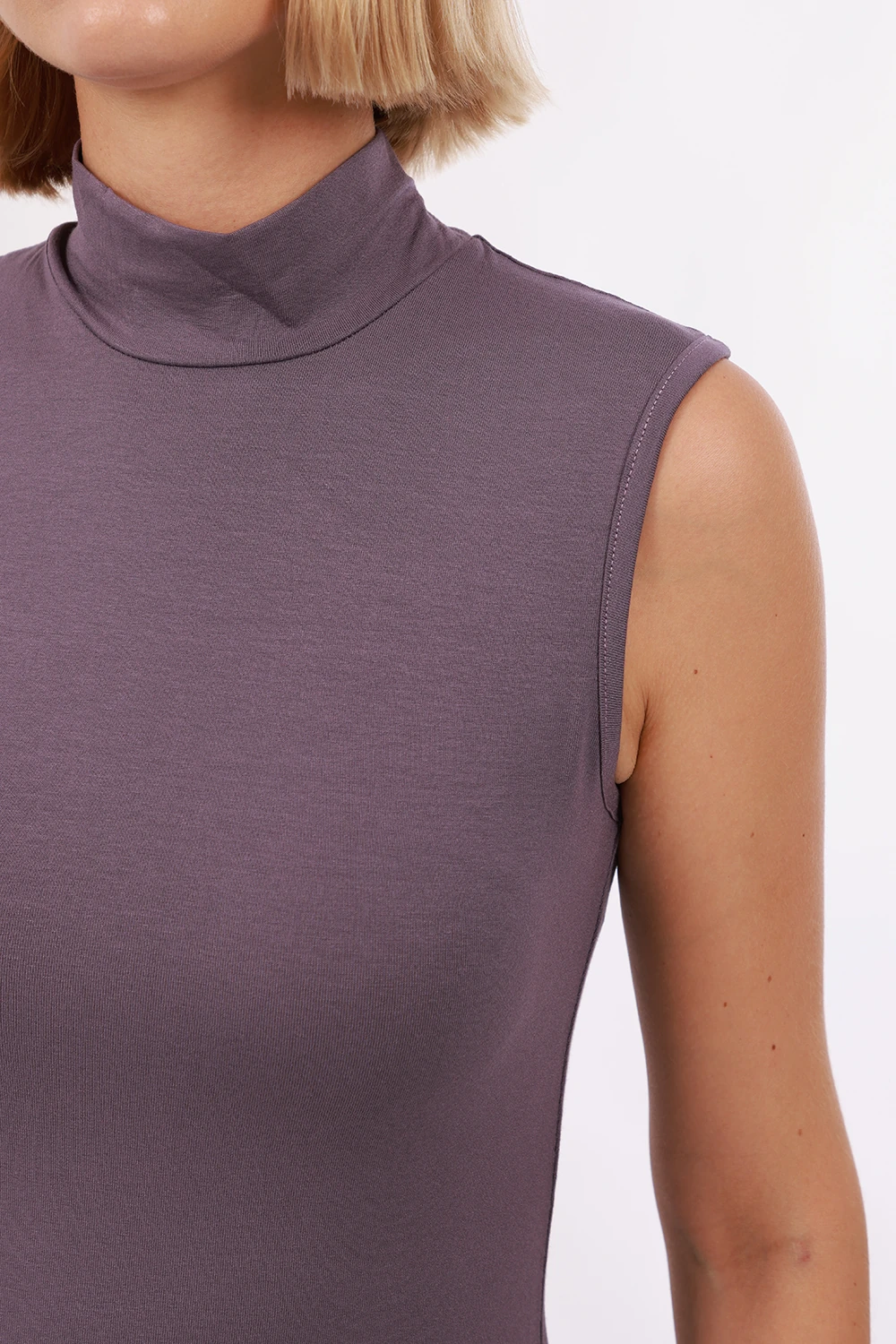 Kadın Kolsuz Bluz - Mor