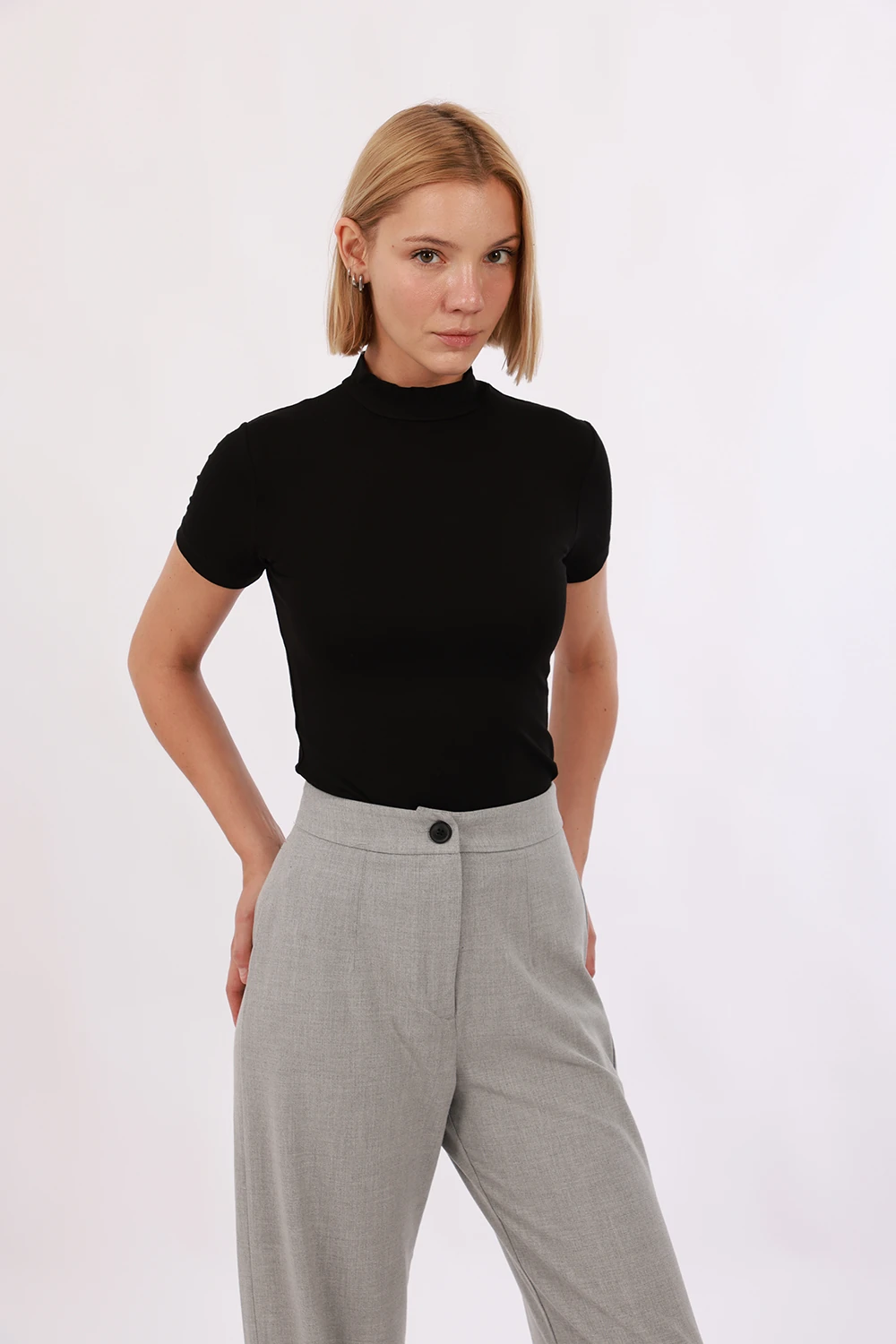 Kadın Kısa Kol Bluz 2'li SET