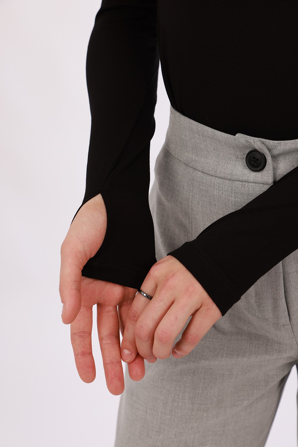 Kadın Parmak Detaylı Body