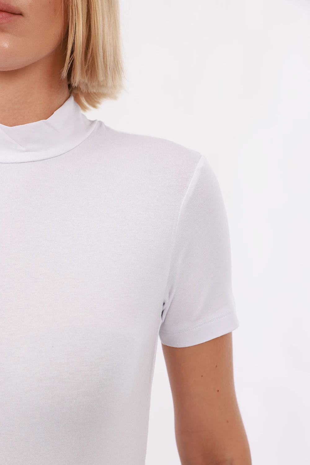 Kadın Kısa Kol Bluz - Beyaz