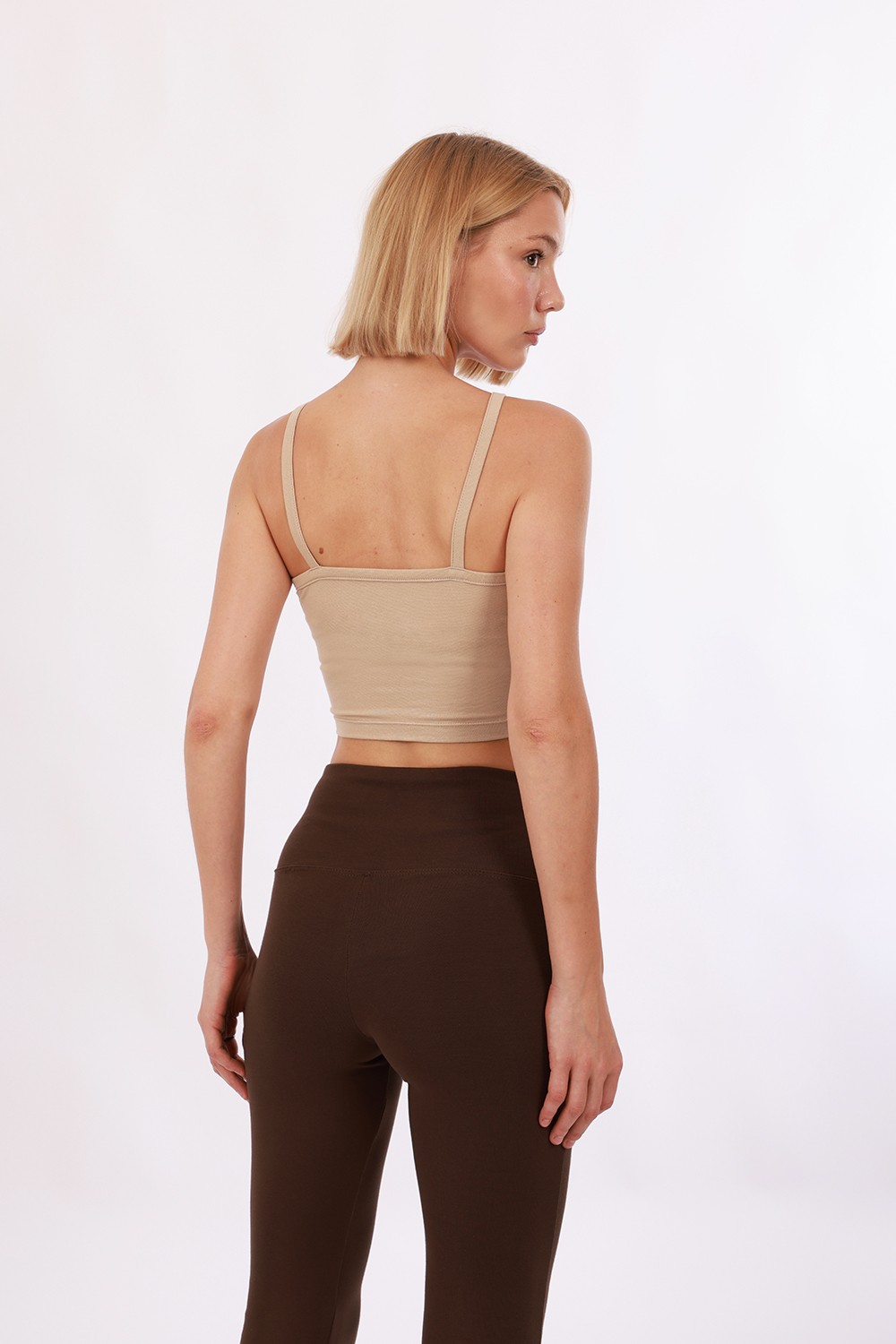 Kadın Askılı Crop 2'li Set - Beyaz, Ekru