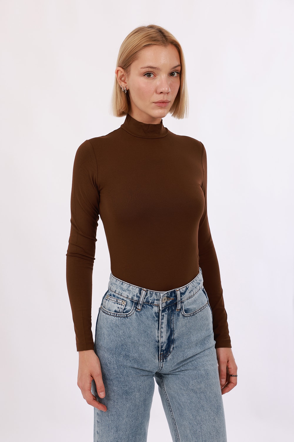 Kadın Uzun Kol Body 2’li Set - Siyah, Kahverengi