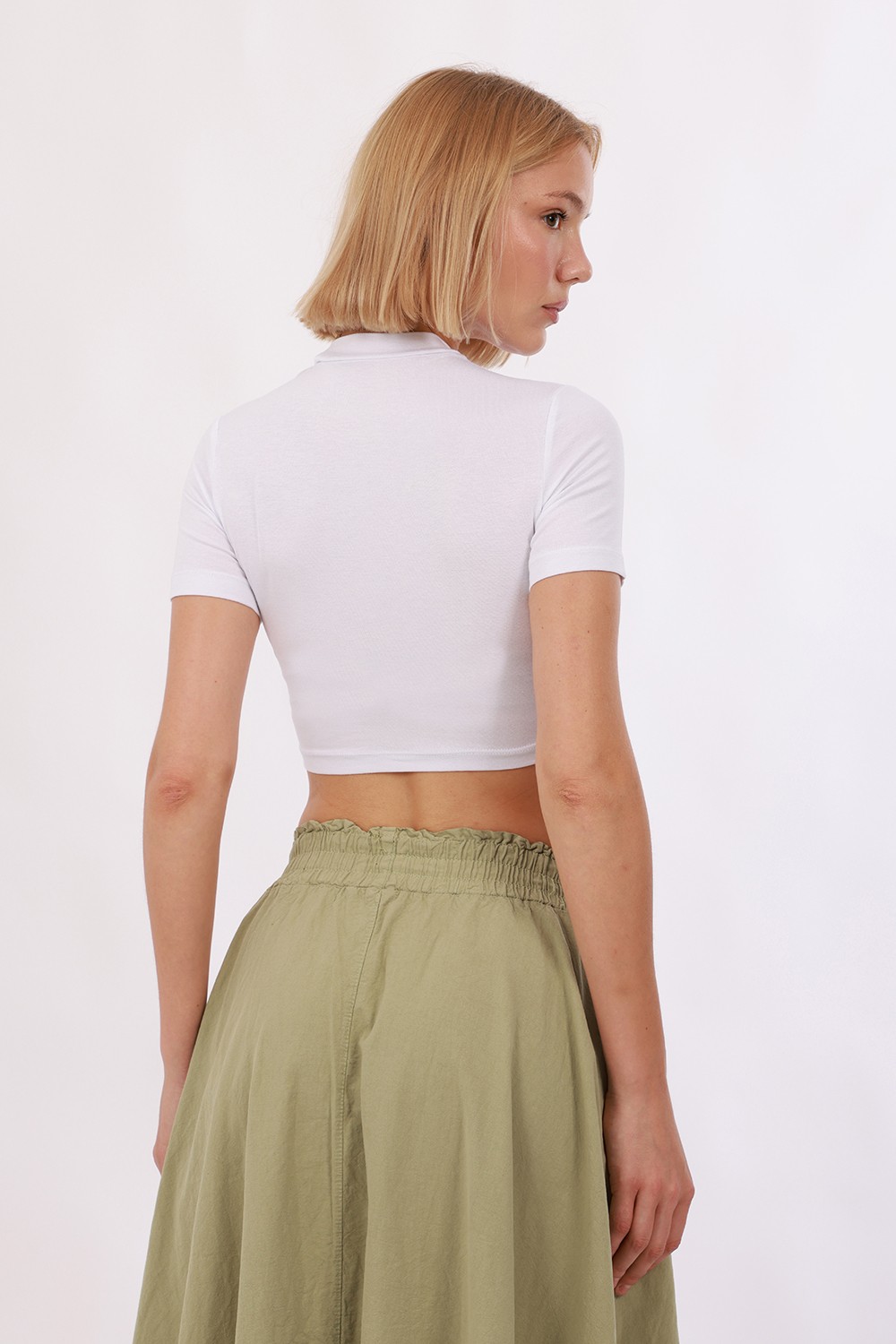 Kadın Kısa Kol Crop 2'li Set