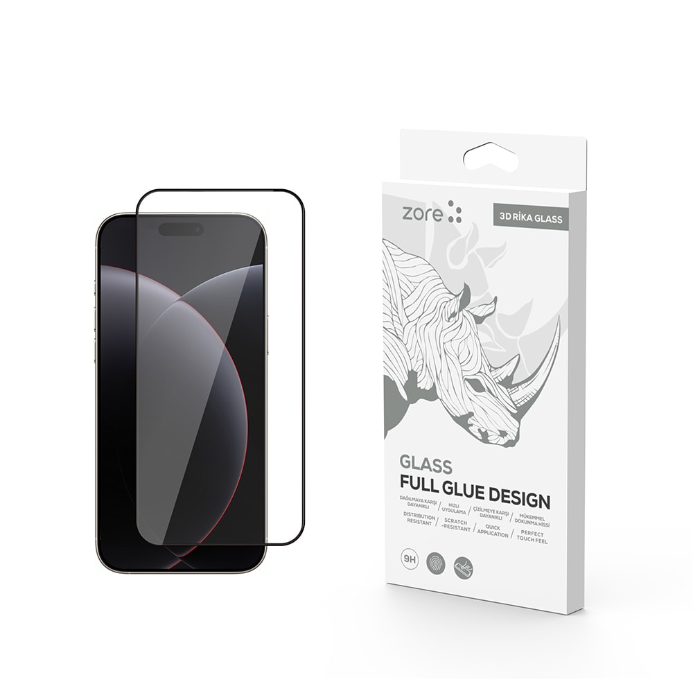 Apple iPhone 17 Pro Max Zore Rika Premium Temperli Cam Ekran Koruyucu