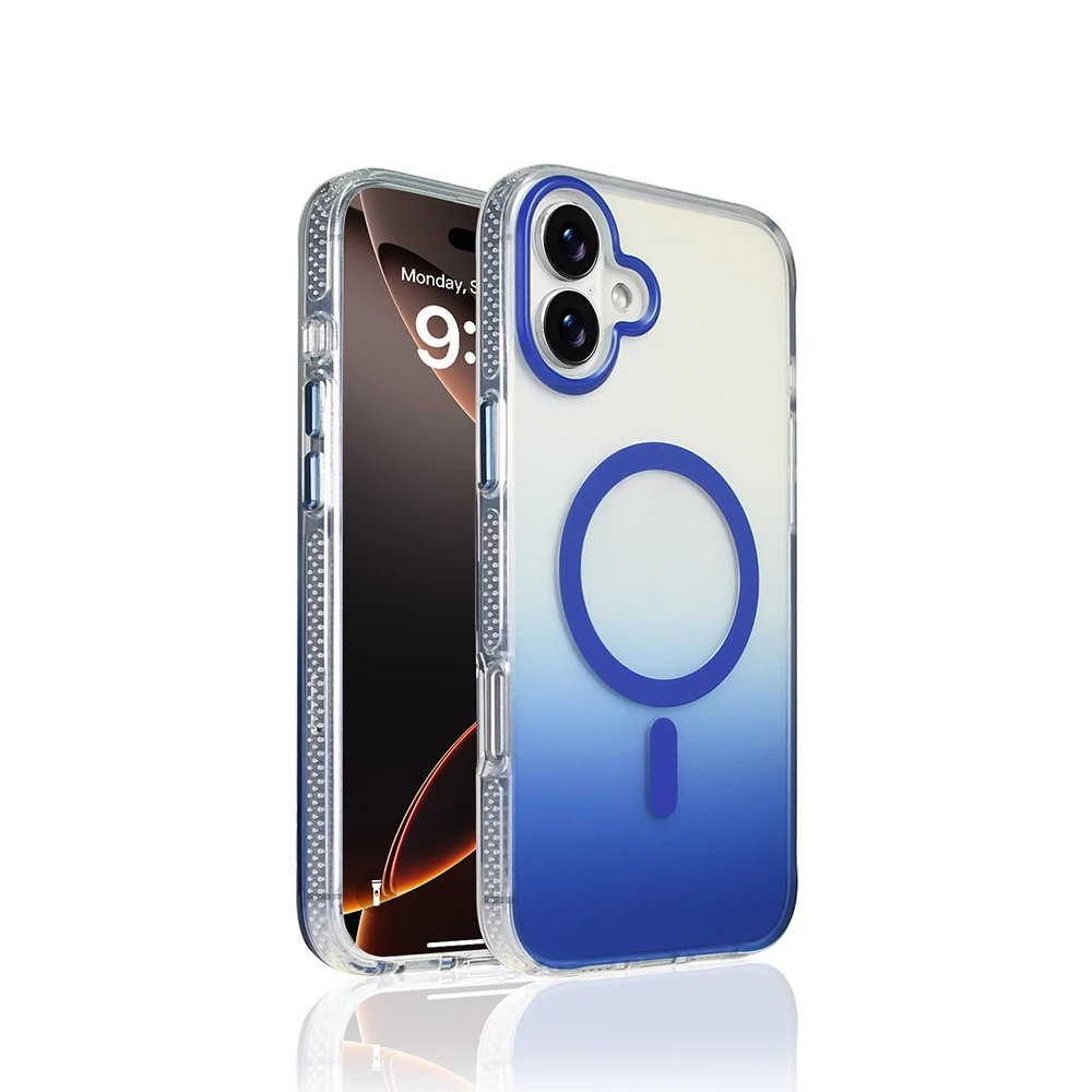 Apple iPhone 16 Kılıf M-safe Şarj Özellikli Transparan Renk Geçişli Zore Toros Kapak