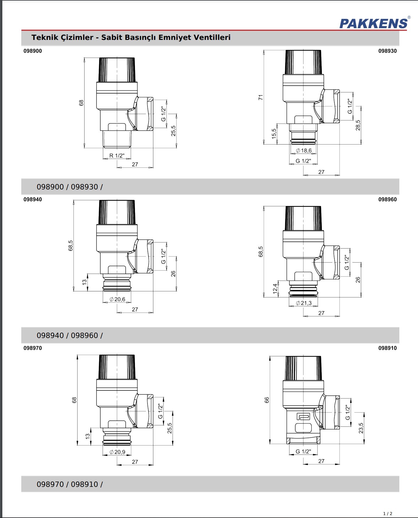 Pakkens 3/4 Dış Dişli Basınç Düşürücü