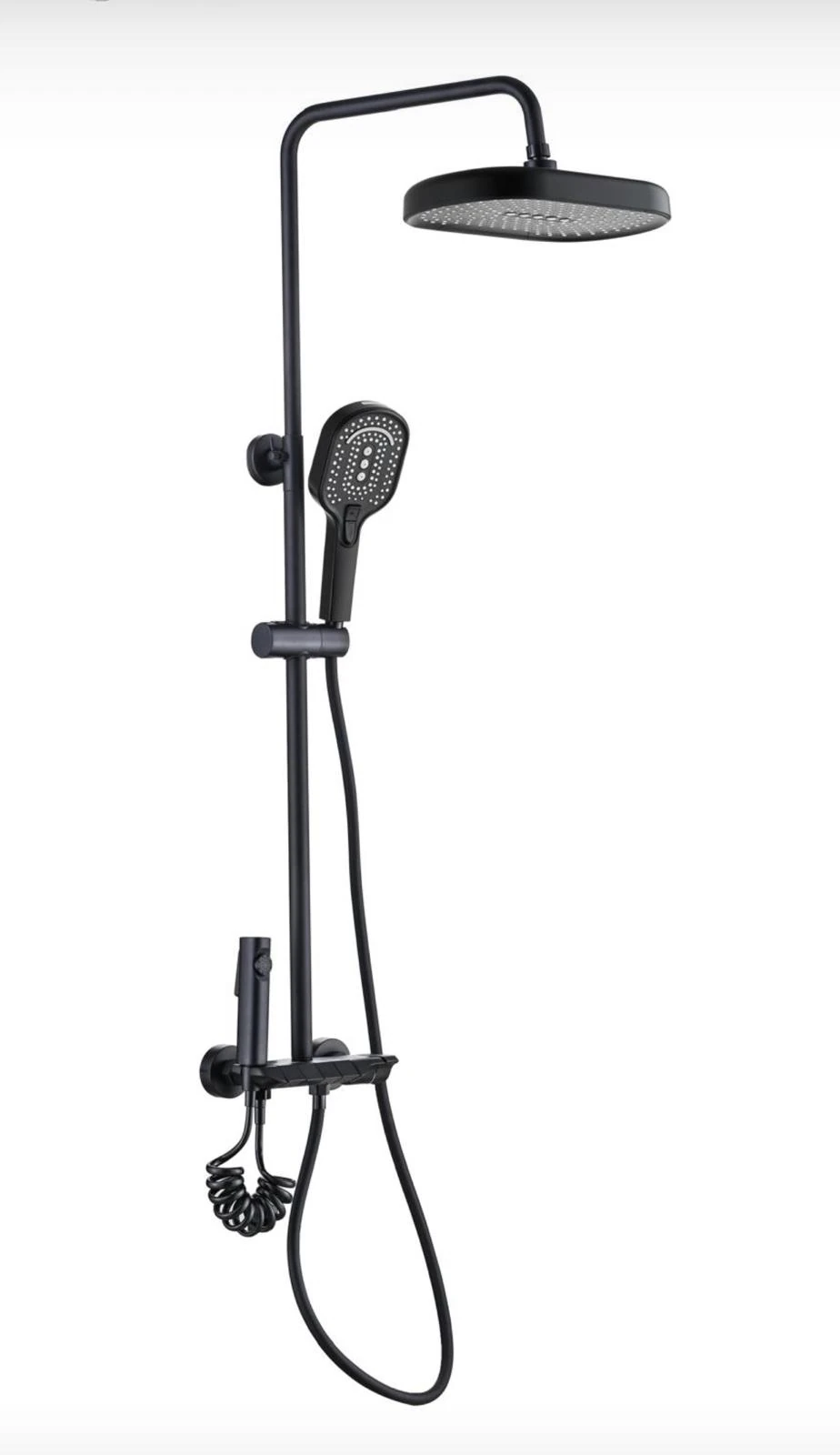 Üpm Piyano Kendinden Termostatik Bataryalı Tepe Robot Duş Seti ve Batarya Takım Siyah