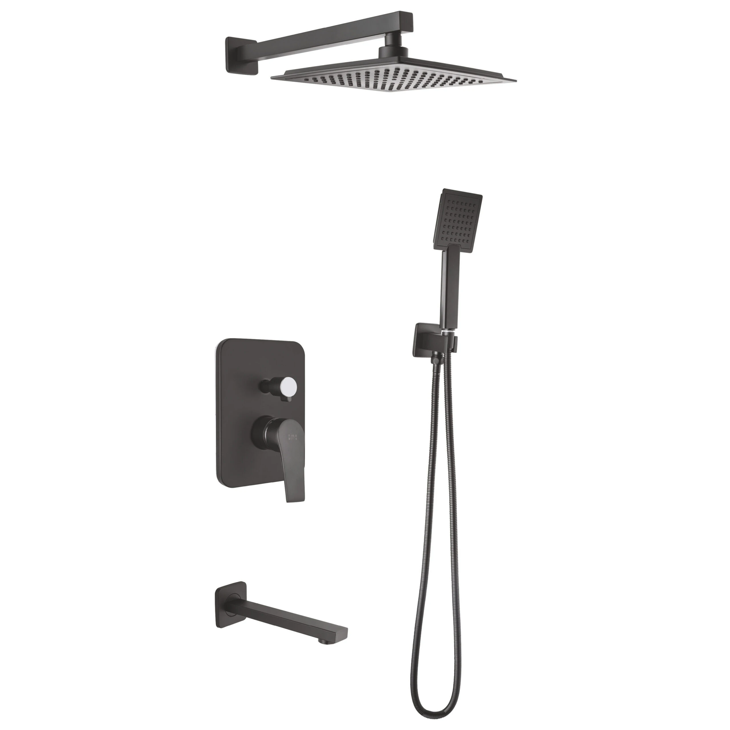 Bms Kare Ankastre Duş Seti 3 Yönlü Siyah Kod 275S