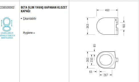 Serel Beta Yavaş Kapanan Klozet Kapağı 223BT00002