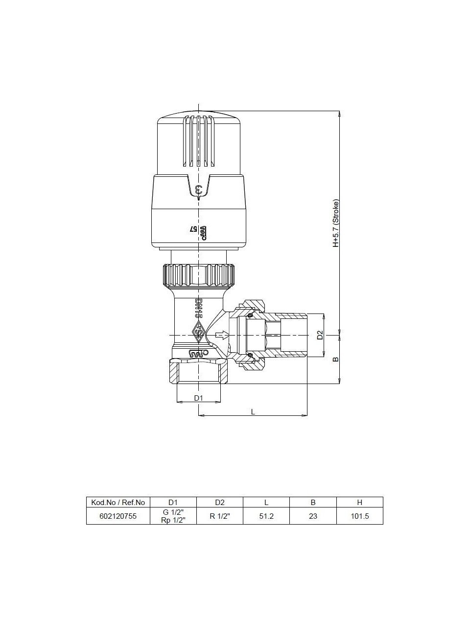 Eca Trv4 Köşe Tipi Termostatik Radyatör Vanası