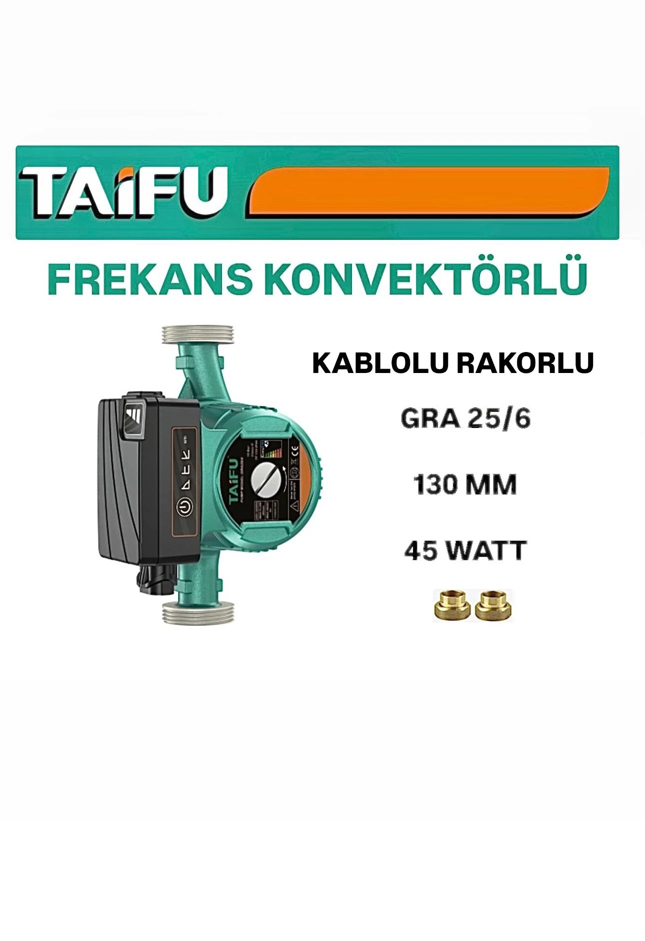 Taifu 25/6 130 Frekans Konvertörlü Sirkülasyon Pompası Kombi/kazan/kalorifer