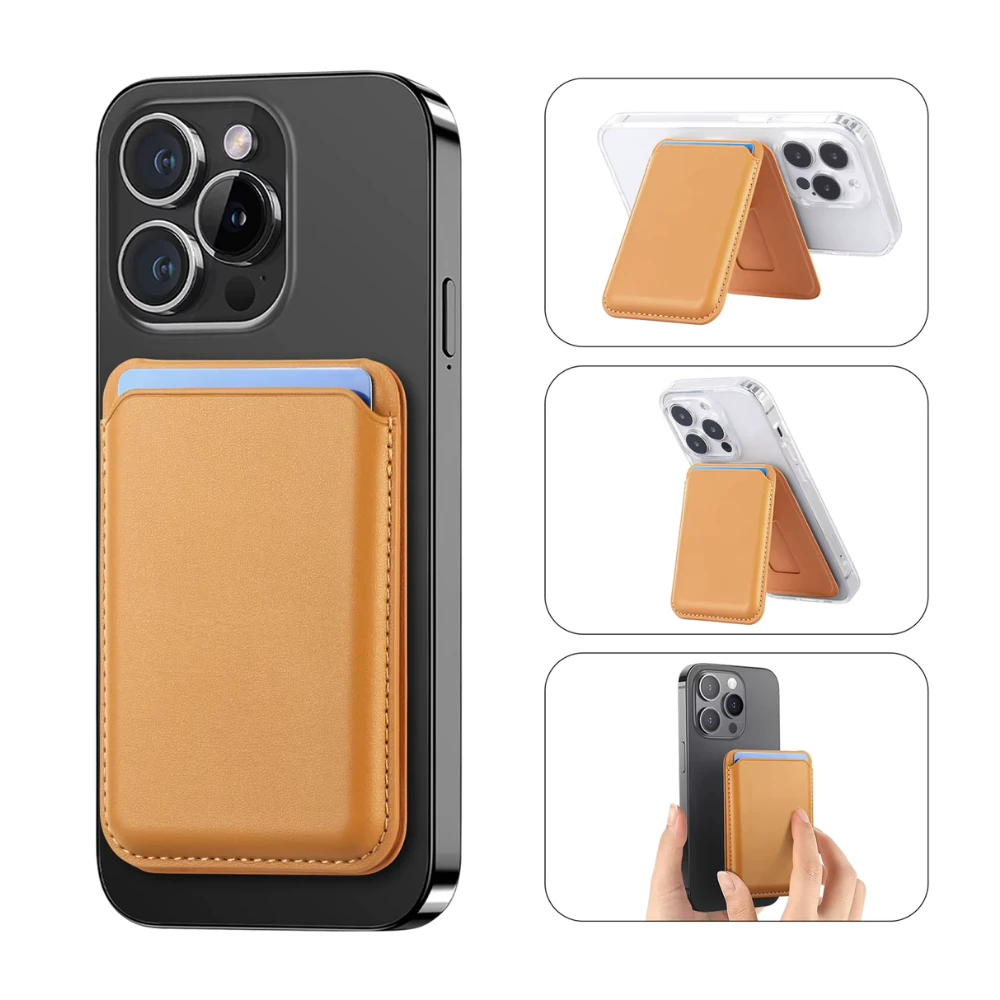 Stantlı Slim MagsWally MagSafe Uyumlu Kartlık - Hardal