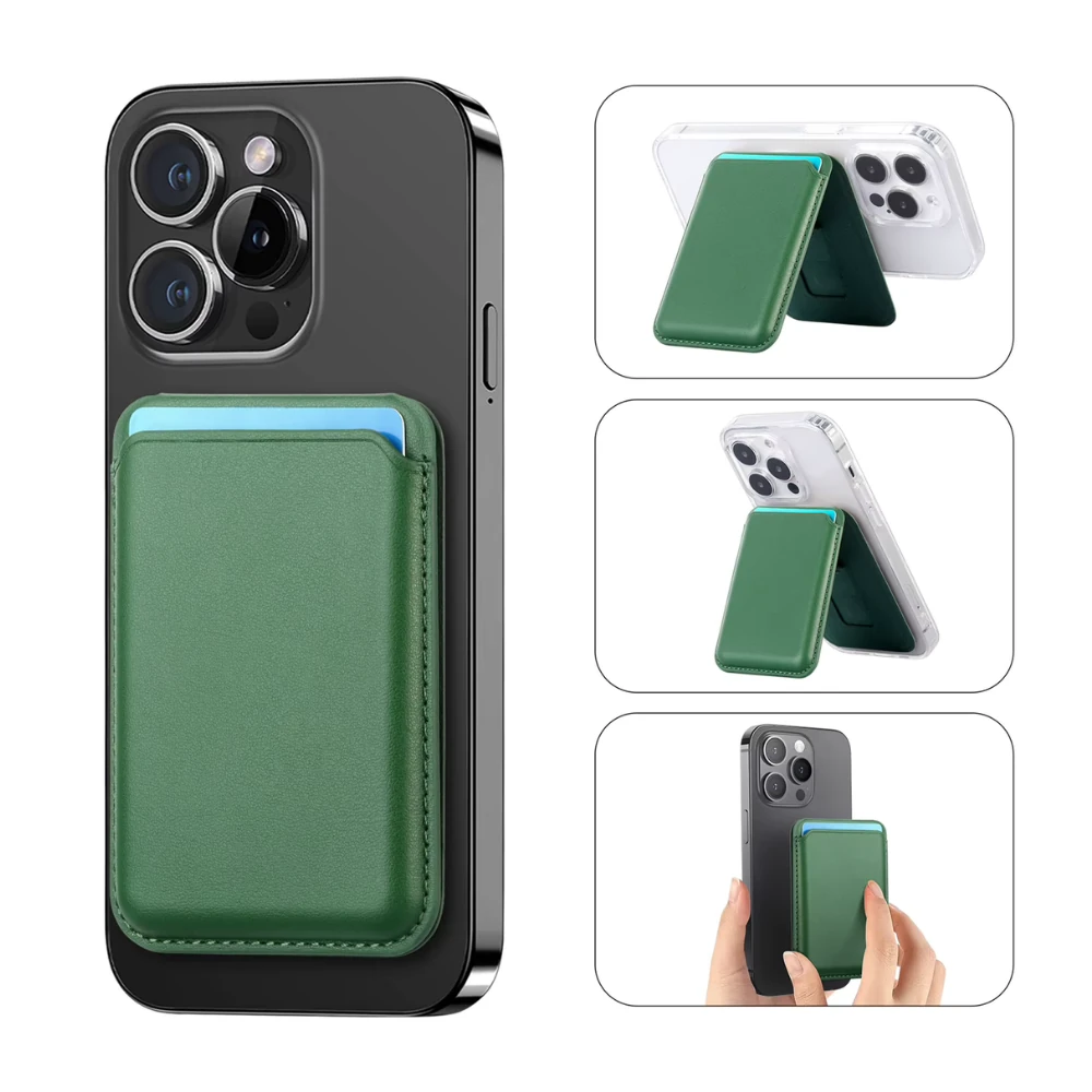 Stantlı Slim MagsWally MagSafe Uyumlu Kartlık - Haki Yeşil