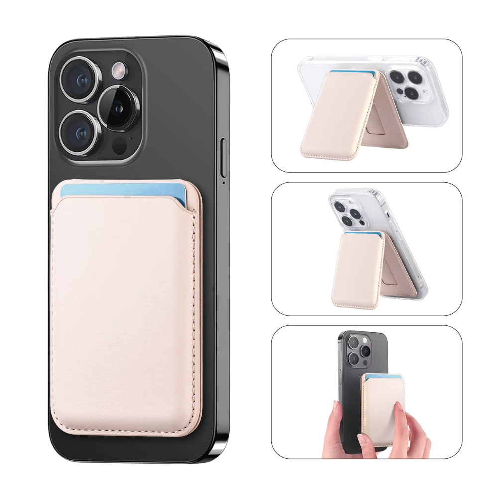 Stantlı Slim MagsWally MagSafe Uyumlu Kartlık - Toz Pembe