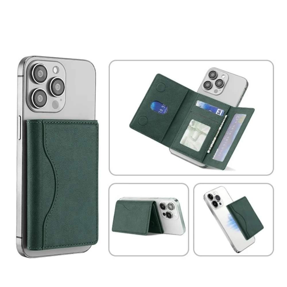 MagsWally Cüzdan - 6 Kart Kapasiteli Stant Özellikli MagSafe Cüzdan - Haki Yeşil