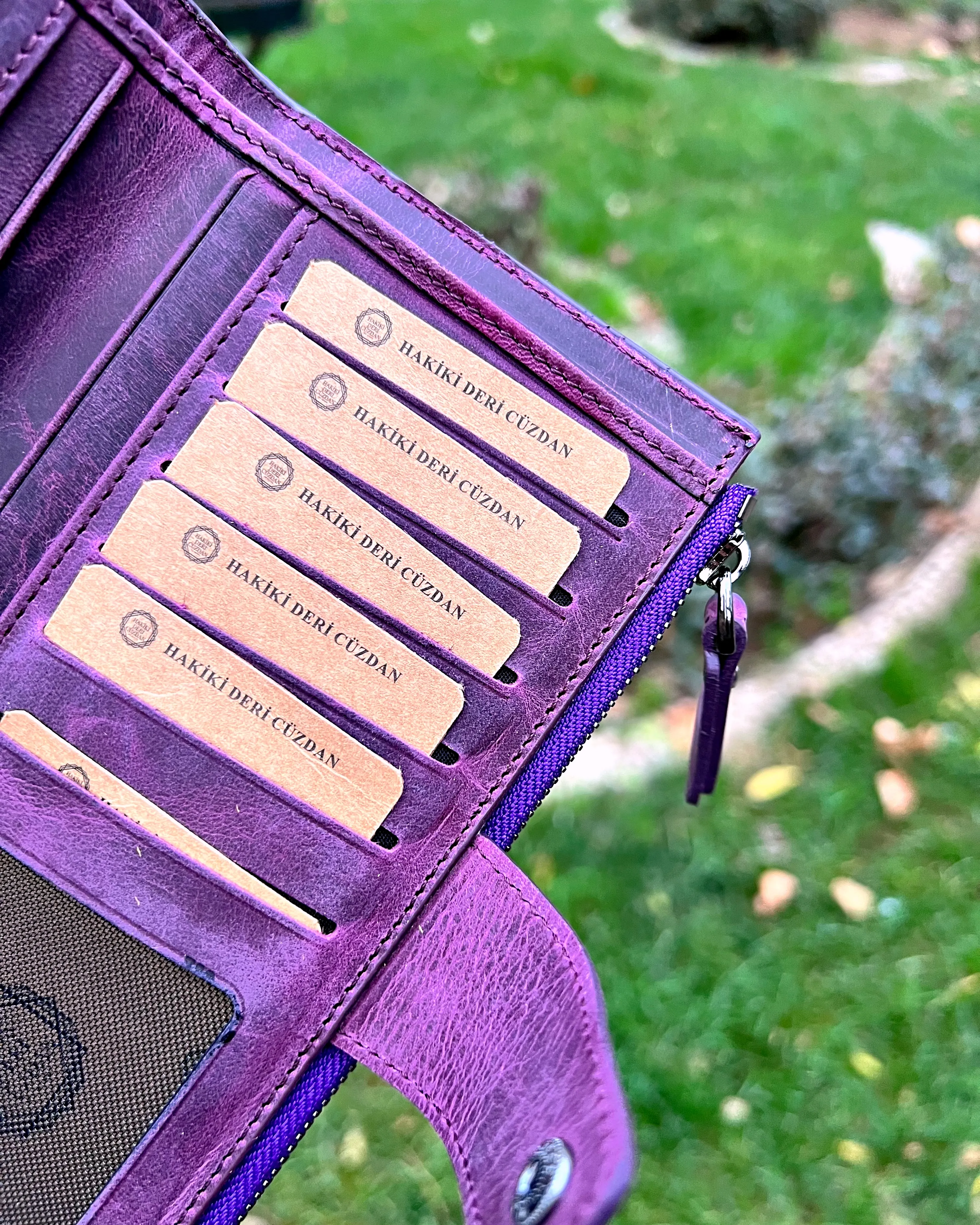 Dıştan Telefonlu ve Çıtçıtlı Hakiki Deri Cüzdan 1015