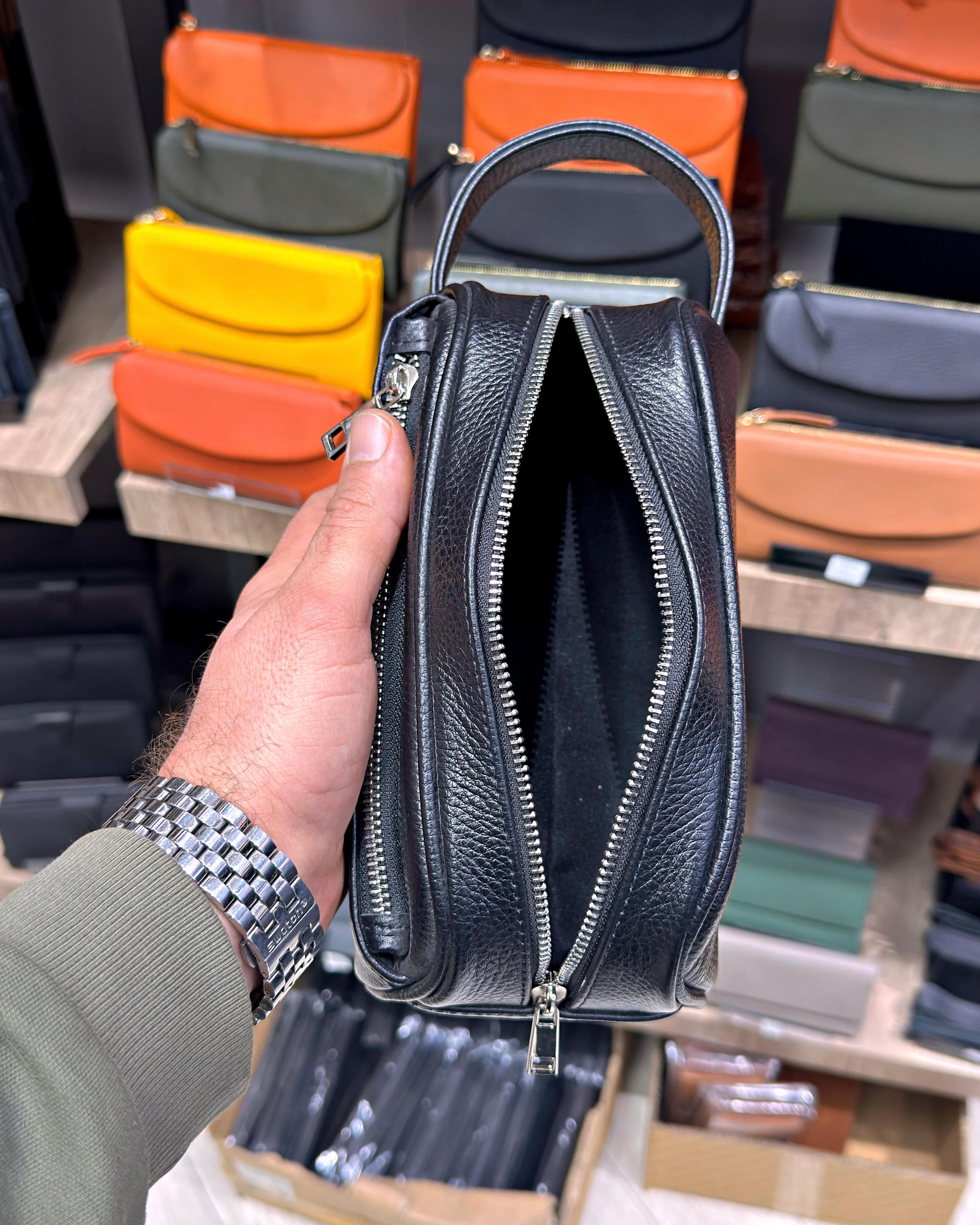 Hakiki Deri 2 Gözlü El Çantası 2058 Model