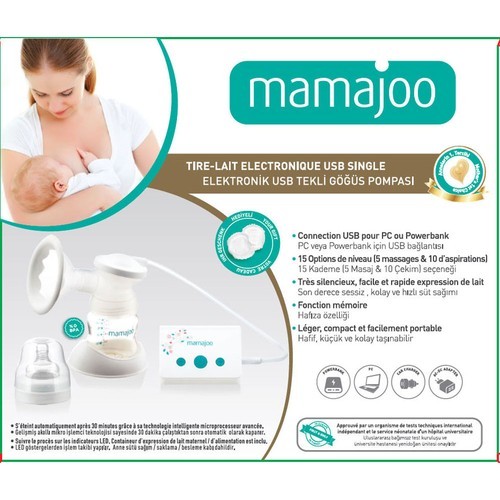 Mamajoo Elektrikli Usb Tekli Göğüs Pompası & 1 X Pes Biberon 150 Ml