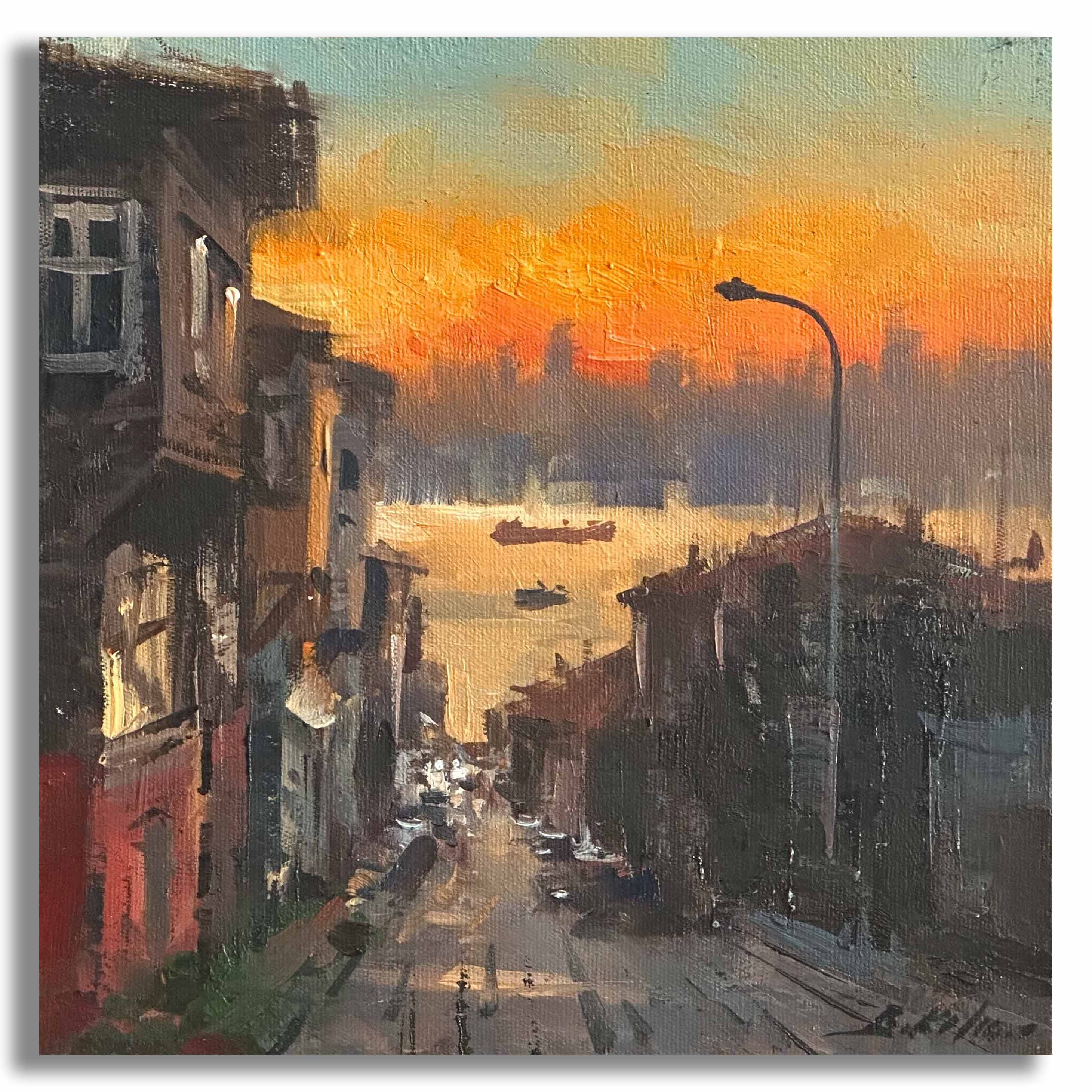 İstanbul- 25x25 cm Yağlı Boya Tablo