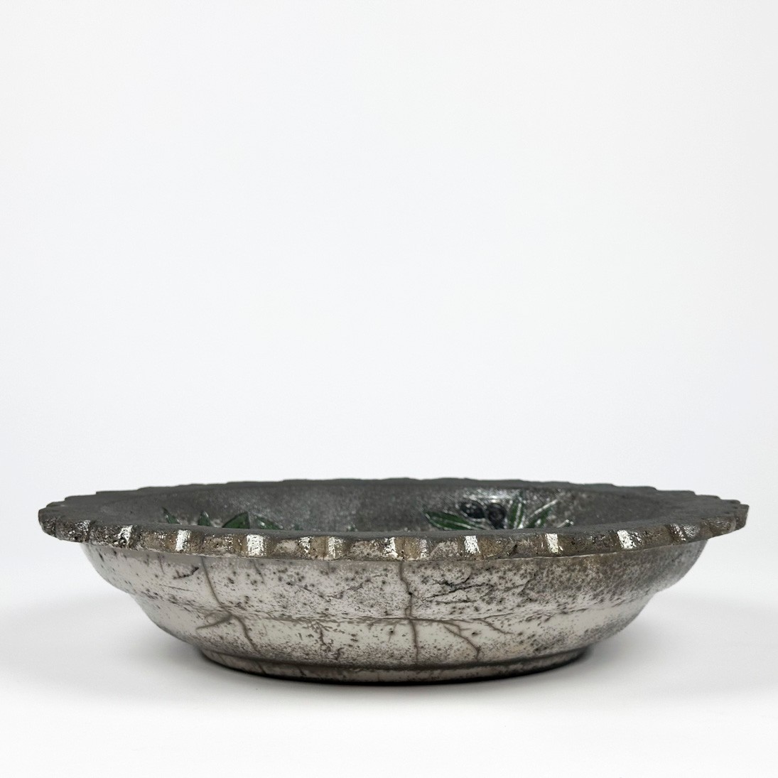 Raku Ceramic Fruit Patterned Plate - 28.5 cm