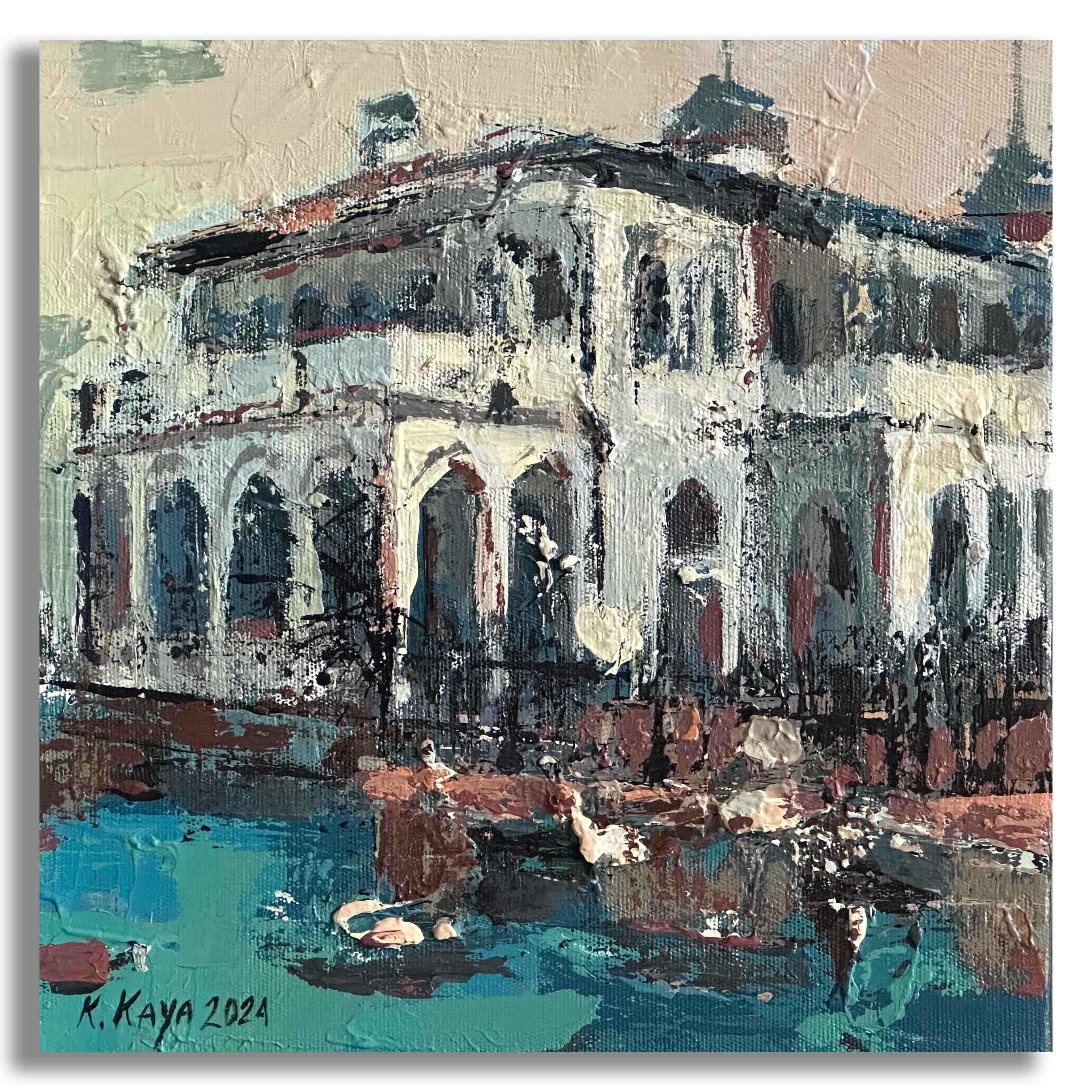 Kadıköy Ferry Station - 25x25 cm Acrylic Painting