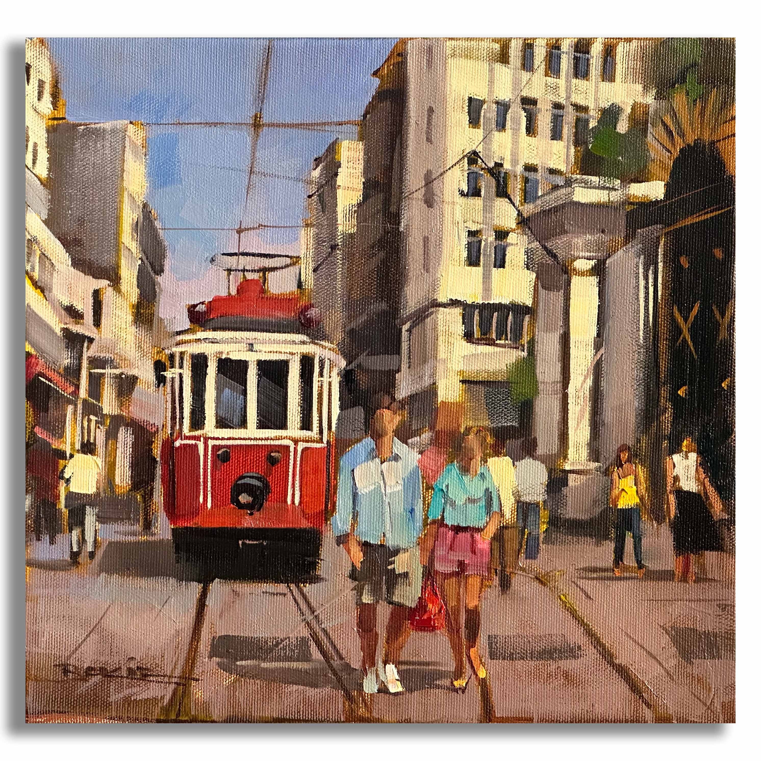 Beyoğlu- 25x25 cm Yağlı Boya Tablo