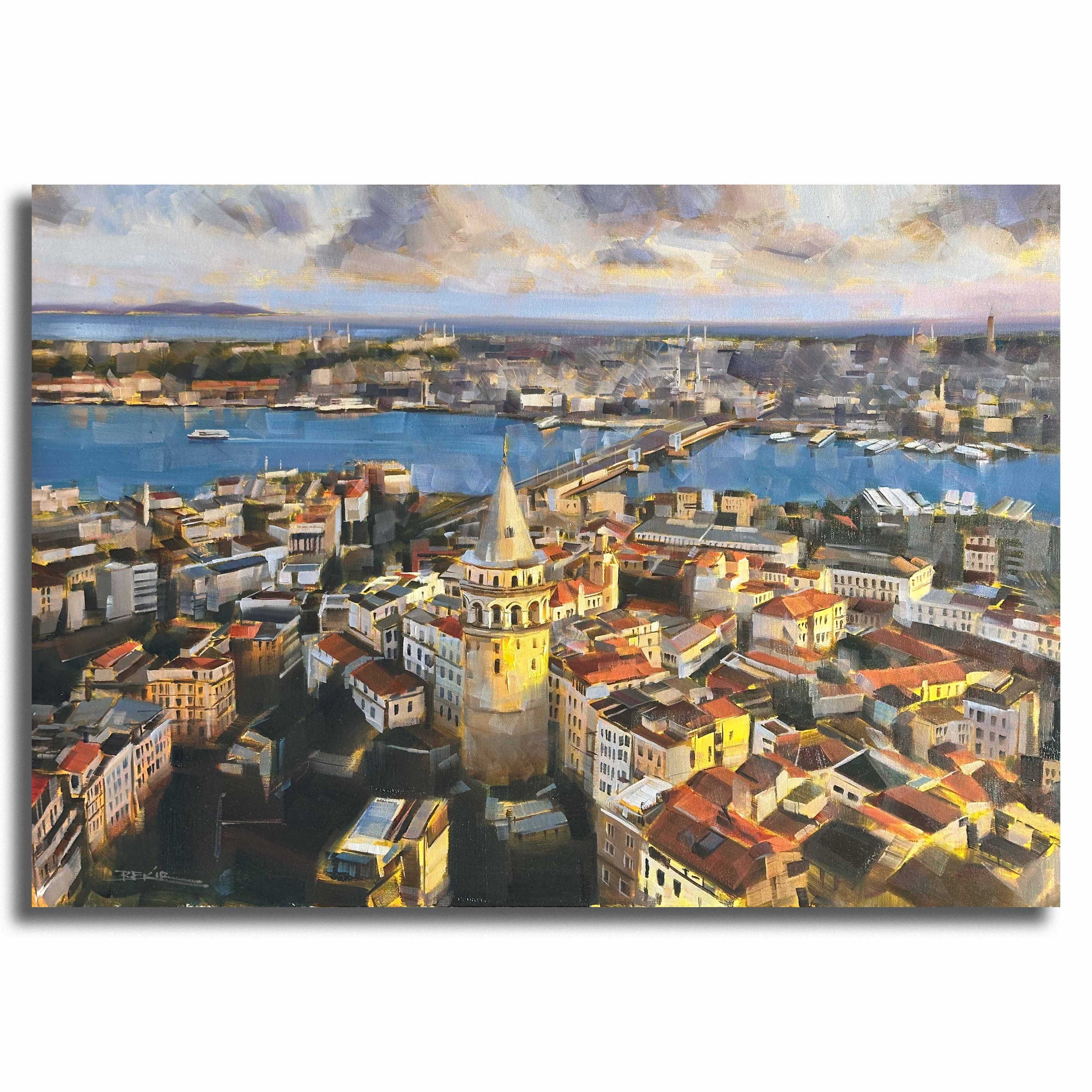 Galata'dan Tarihi Yarımada - 70x100 cm Yağlı Boya Tablo