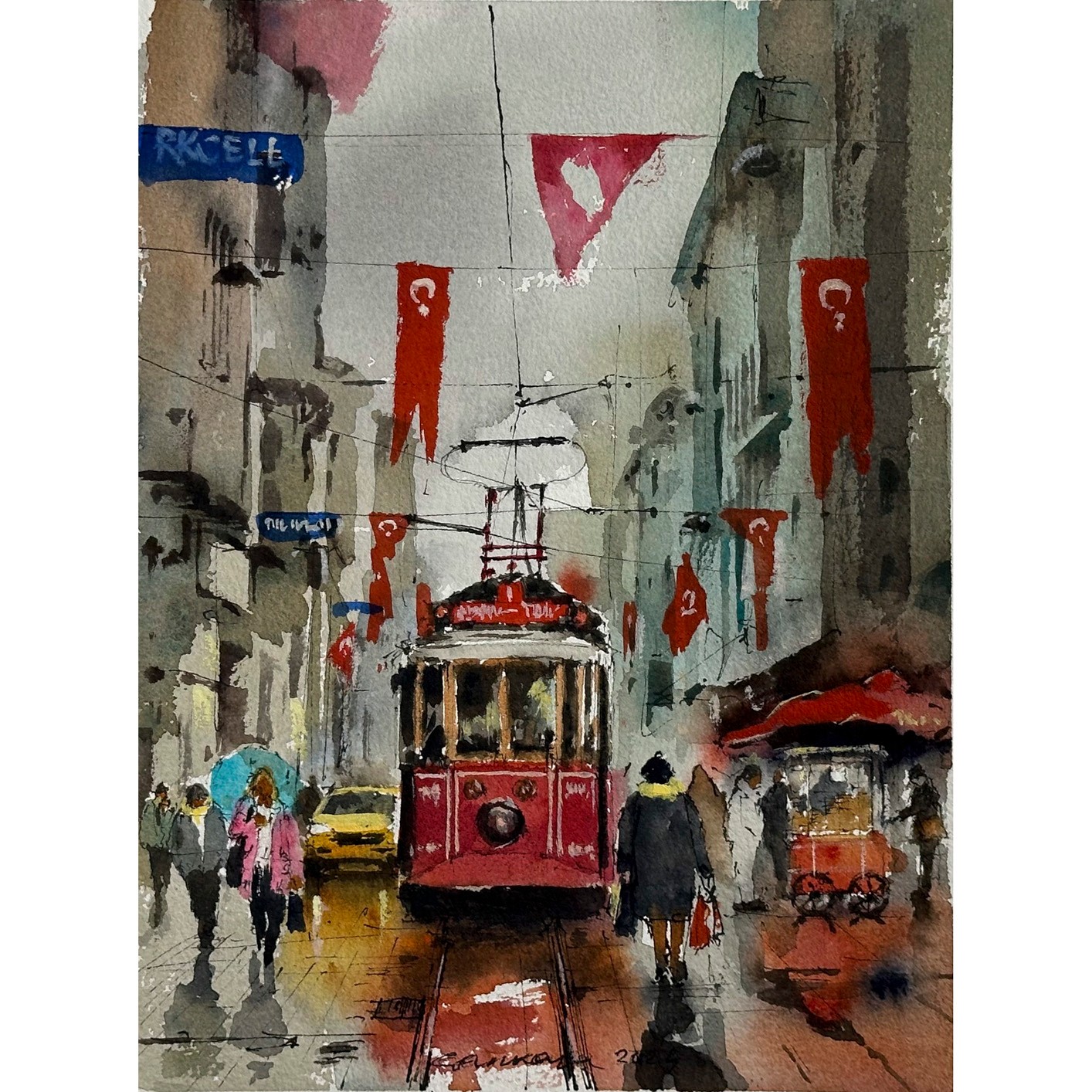 Yağmurlu İstiklâl Caddesi