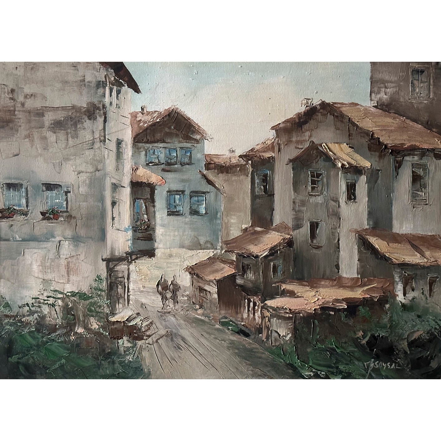 Evler - 49x69 cm Yağlı Boya Tablo