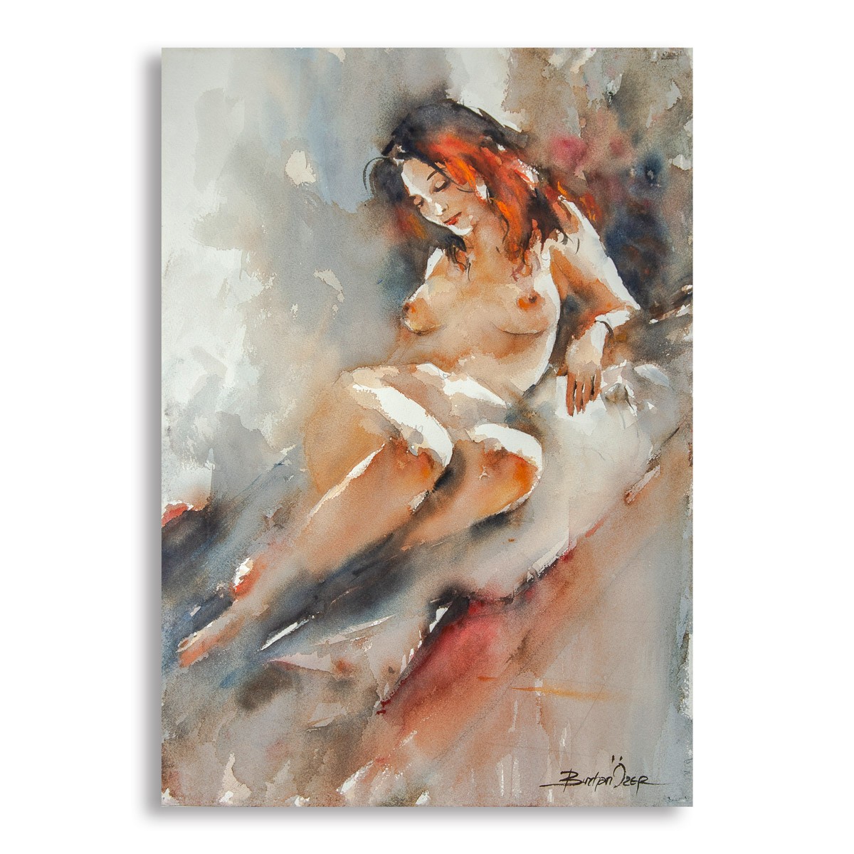 Nü - 50,5x35,5 cm Sulu Boya Resim