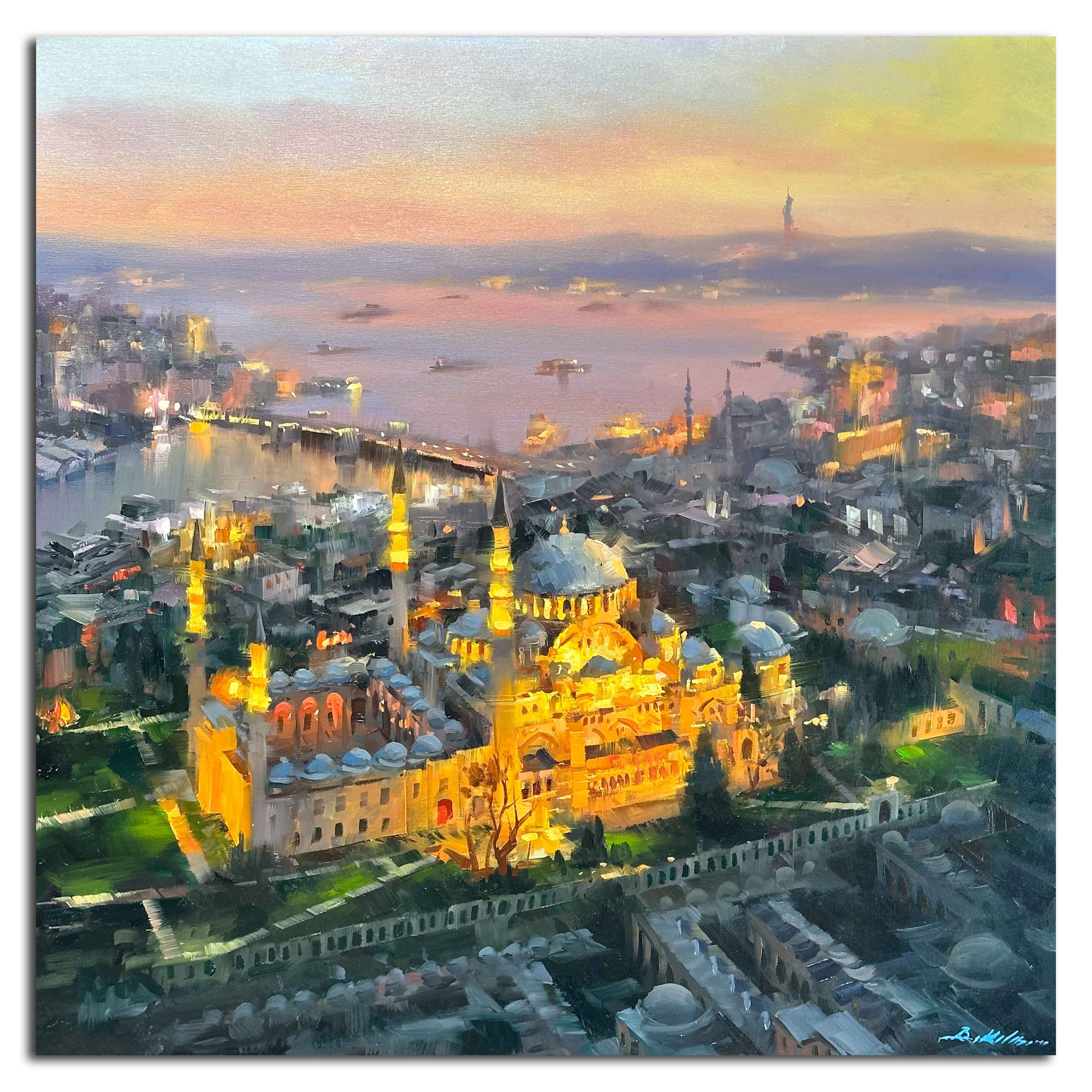 Süleymaniye'den İstanbul - 80x80 cm Yağlı Boya