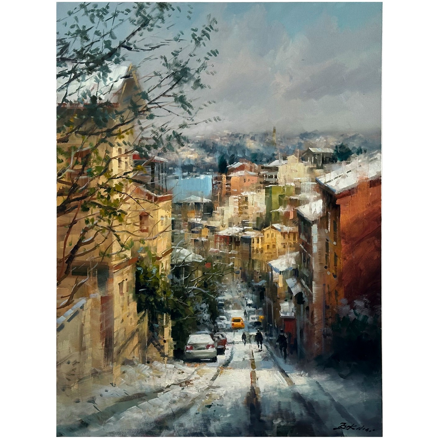 Sokak - 100x75 cm Yağlı Boya Tablo